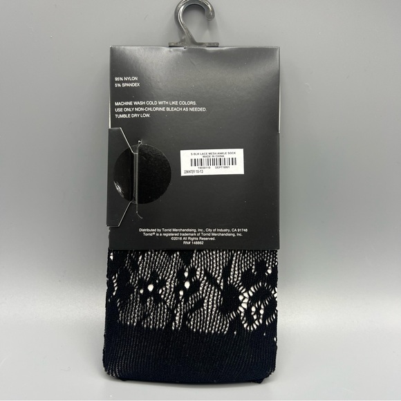 Torrid Black Lace Mesh Crew Socks - Picture 3 of 3